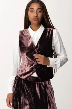 Manila Grace Gilet Aderente In VellutoMALVA