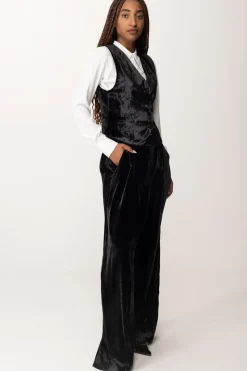 Manila Grace Gilet Aderente In VellutoNERO