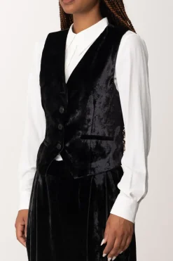 Manila Grace Gilet Aderente In VellutoNERO