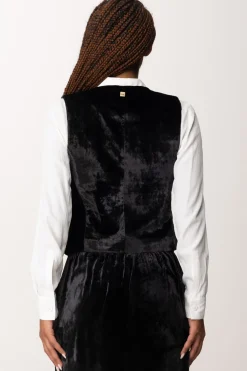 Manila Grace Gilet Aderente In VellutoNERO