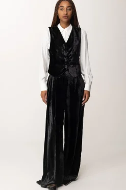 Manila Grace Gilet Aderente In VellutoNERO