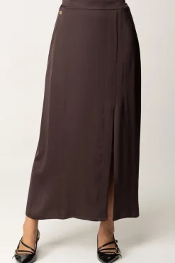 Manila Grace Gonna con Spacco LateraleCIOCCOLATO
