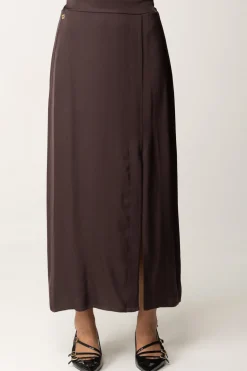 Manila Grace Gonna con Spacco LateraleCIOCCOLATO