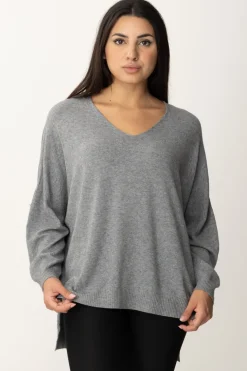 Manila Grace Maglia Asimmetrica con Scollo a VCEMENTO