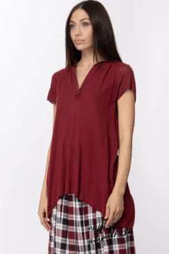 Manila Grace Maglia con Collo a Polo e Apertura Sul RetroMATTONE