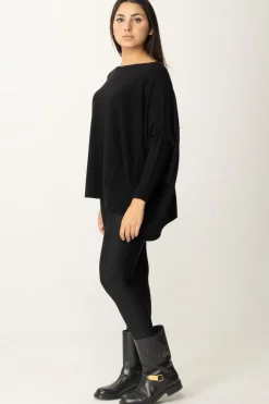 Manila Grace Maglia Poncho AsimmetricaNERO