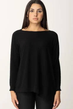 Manila Grace Maglia Poncho AsimmetricaNERO