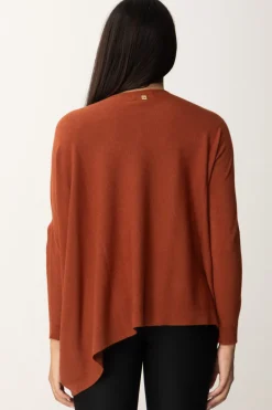 Manila Grace Maglia Poncho AsimmetricaSIENA BROWN
