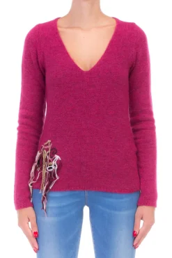 Manila Grace Maglioncino Scollo VMAGENTA