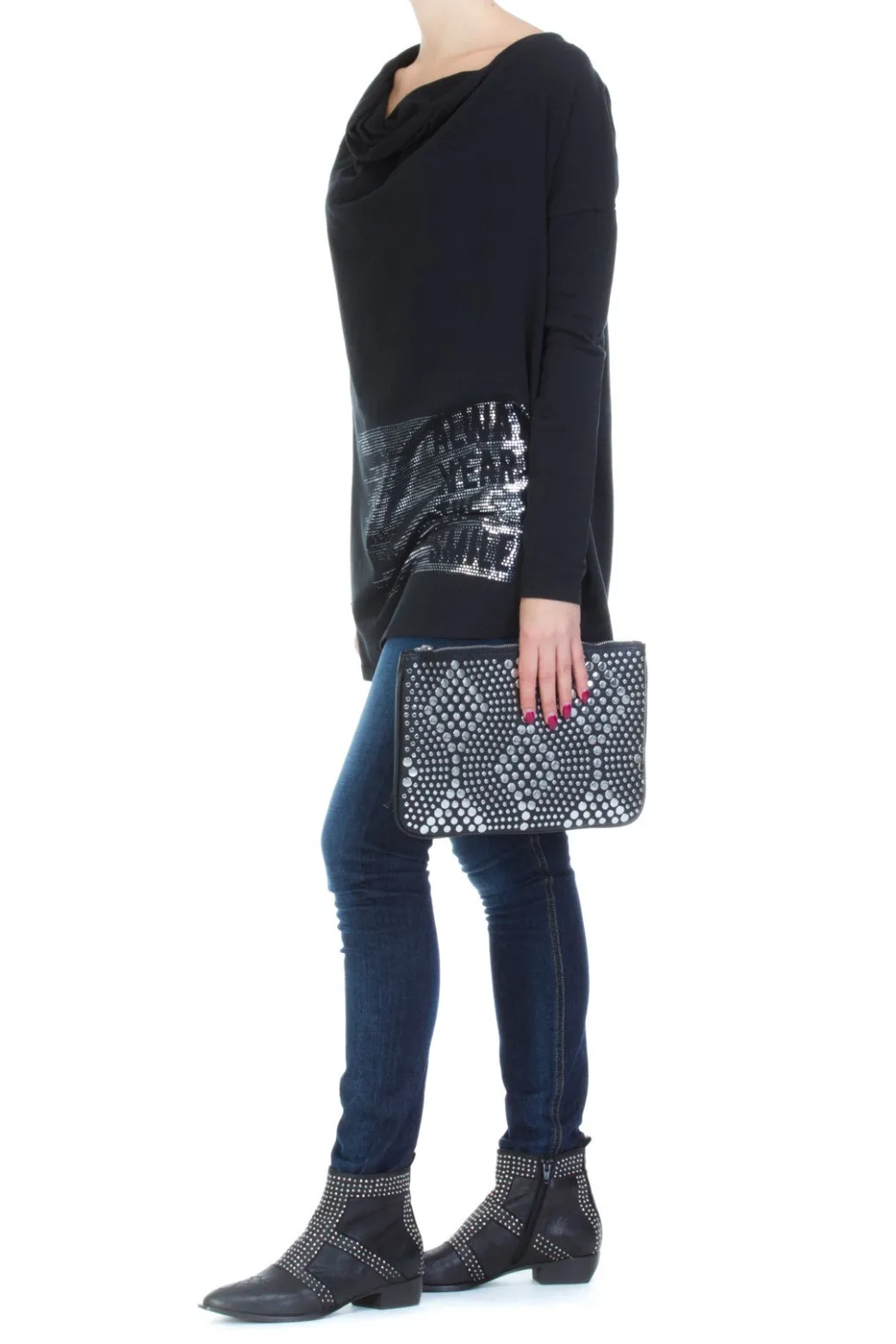 Manila Grace Manila Grace: T Shirtcollo Morbido CNERO