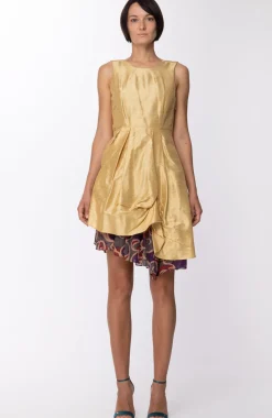 Manila Grace Manila Grace: Abito In Shantung SmanicatoORO