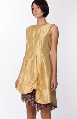 Manila Grace Manila Grace: Abito In Shantung SmanicatoORO