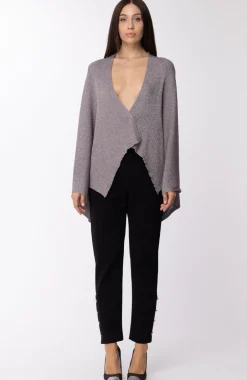 Manila Grace Manila Grace: Maglia Scaldacuore Aperta Davanti Maniche GomitoGLICINE