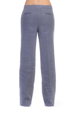 Manila Grace Pantalone Palazzo Vista Bassa con Tesche PosterioriGRIGIO