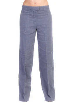 Manila Grace Pantalone Palazzo Vista Bassa con Tesche PosterioriGRIGIO