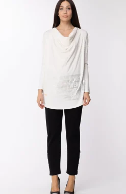 Manila Grace Pantalone Skinny con BottoniNERO