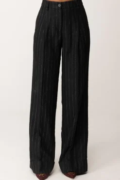 Manila Grace Pantaloni a Righe con PincesFANTASIA