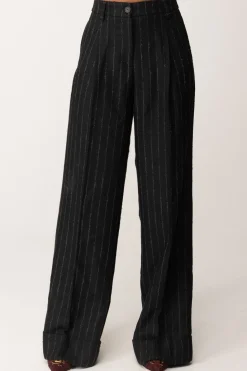 Manila Grace Pantaloni a Righe con PincesFANTASIA