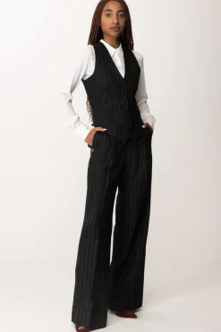 Manila Grace Pantaloni a Righe con PincesFANTASIA