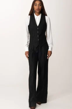 Manila Grace Pantaloni a Righe con PincesFANTASIA