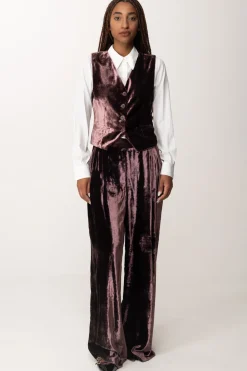Manila Grace Pantaloni Palazzo In VellutoMALVA