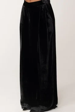 Manila Grace Pantaloni Palazzo In VellutoNERO