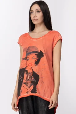 Manila Grace T-shirt Girocollo con StampaCORALLO