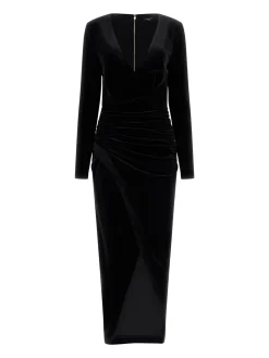 Marciano By Guess Abito Lungo In Velluto Pam con DrappeggioJET BLACK A996