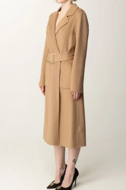 Marciano By Guess Cappotto Clara con Cintura In Misto LanaHERB TAN MULTI