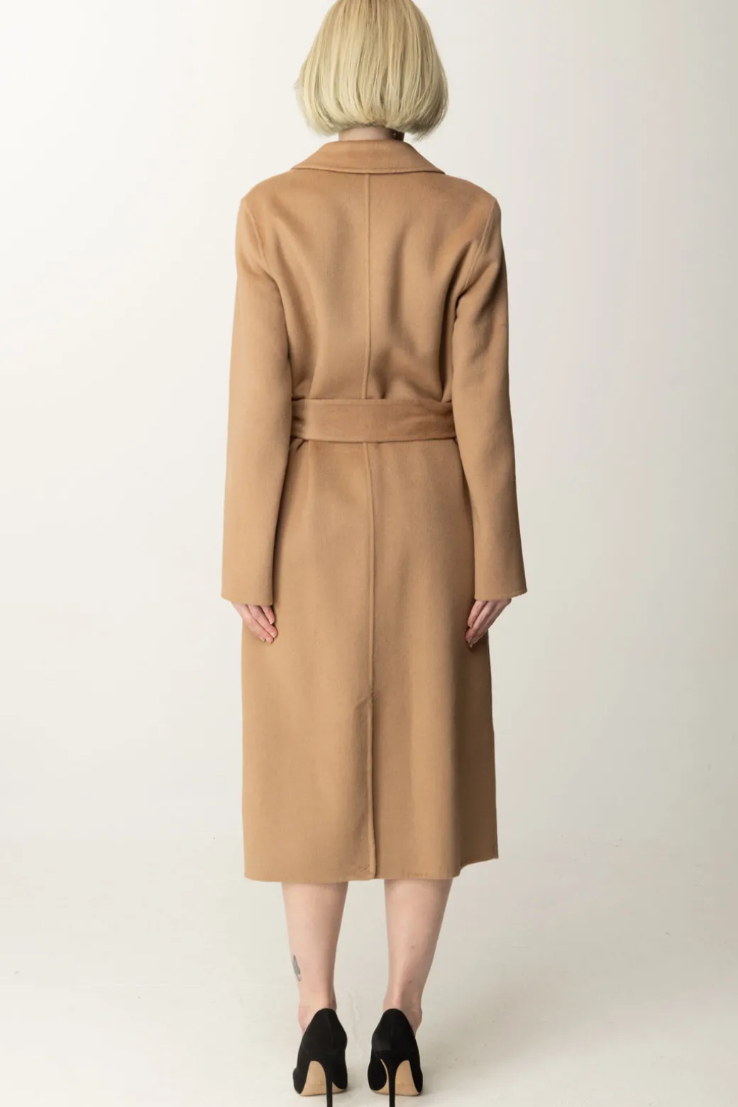 Marciano By Guess Cappotto Clara con Cintura In Misto LanaHERB TAN MULTI