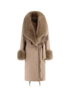 Marciano By Guess Cappotto Liliana con Frange e PellicciaSILK TAUPE