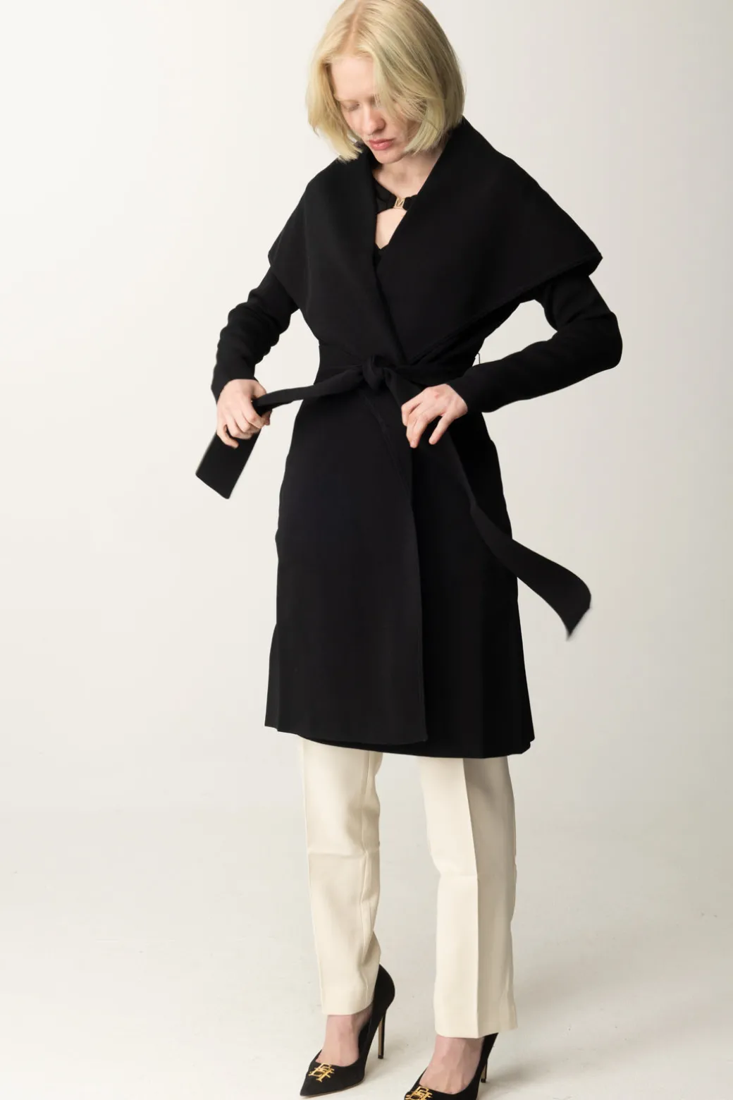 Marciano By Guess Cappotto Carrie con Cintura e Collo OversizeJET BLACK A996