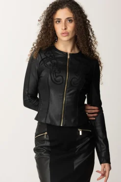 Marciano By Guess Giacca In Pelle con Ricami MelindaJET BLACK A996