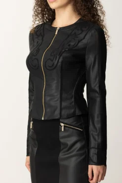 Marciano By Guess Giacca In Pelle con Ricami MelindaJET BLACK A996