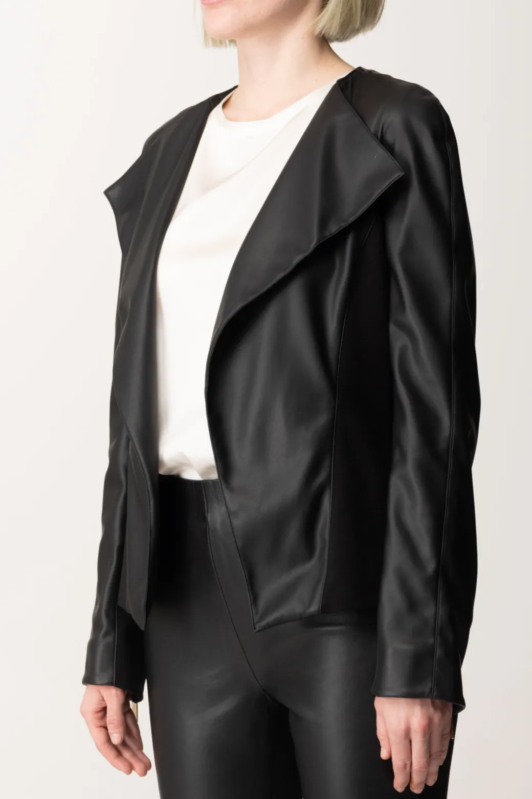 Marciano By Guess Giacca Anny In Ecopelle con InsertiJET BLACK A996