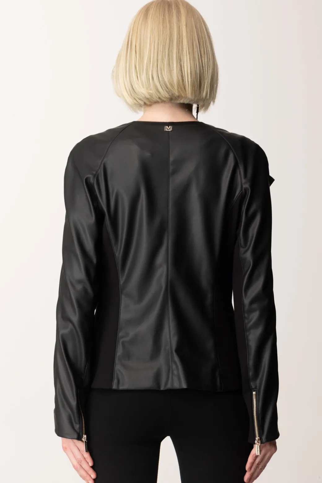 Marciano By Guess Giacca Anny In Ecopelle con InsertiJET BLACK A996