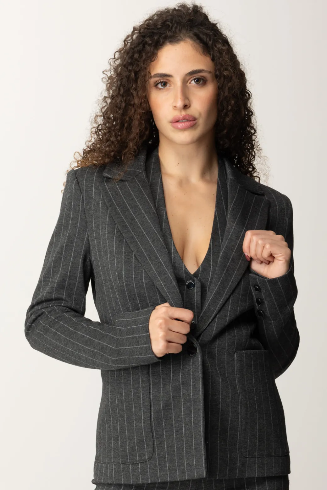 Marciano By Guess Giacca Hayden In Tessuto GessatoHEATHER GREY