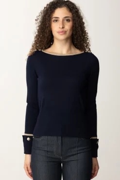 Marciano By Guess Maglia Molly Scollo a Barca e BottonciniSMART BLUE