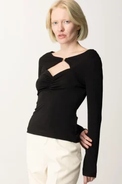 Marciano By Guess Maglia Olga con Cut-out e Scollo CuoreJET BLACK A996