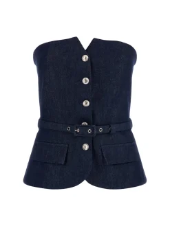 Marciano By Guess Top Bustier In Jeans con CinturinoDARK WASH