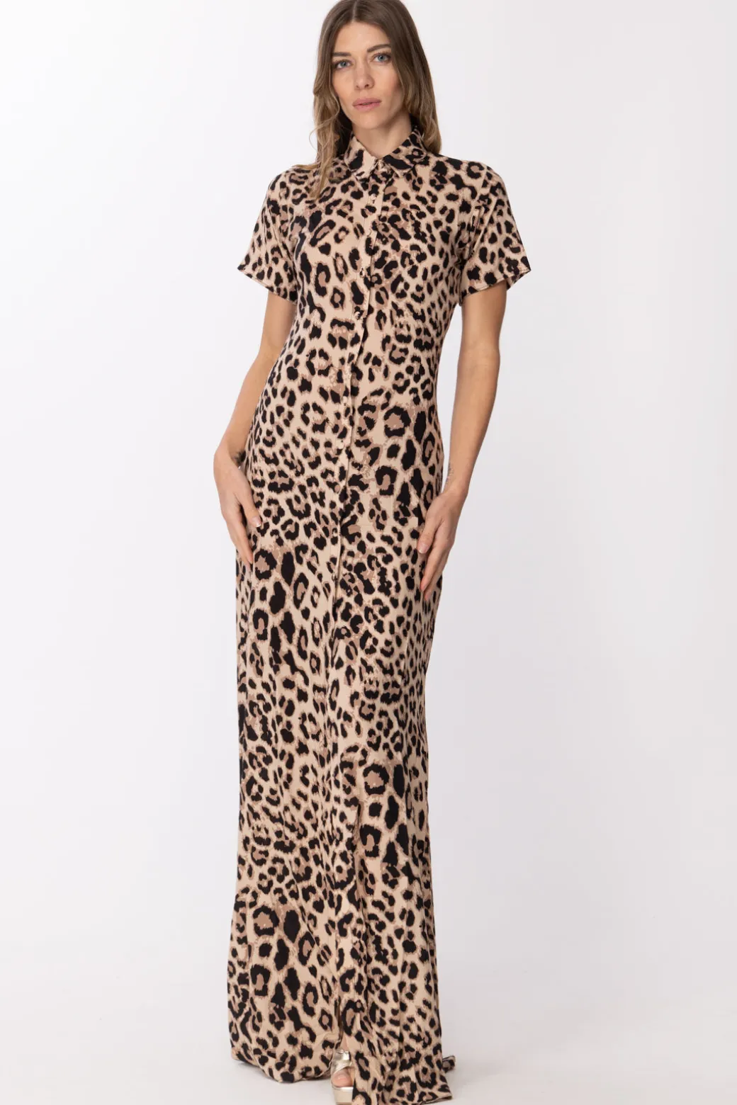 Me Fui Abito Lungo Maculato Stile ChemisierFANTASIA