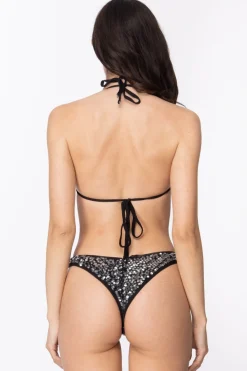 Me Fui Bikini con Paillettes e Slip AmericanoNERO