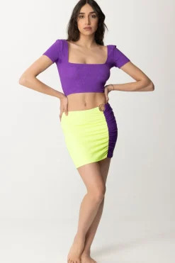 Me Fui Minigonna In Lycra Goffrata MulticolorACQUAMARINE