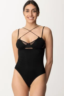 Me Fui Monokini con Cut-out e TulleBLACK