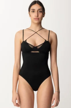 Me Fui Monokini con Cut-out e TulleBLACK