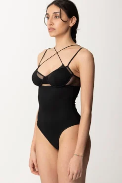 Me Fui Monokini con Cut-out e TulleBLACK