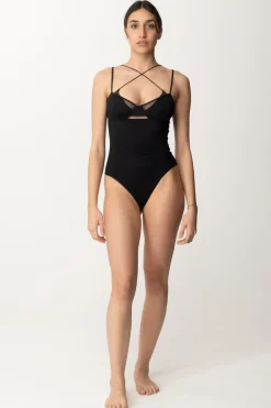 Me Fui Monokini con Cut-out e TulleBLACK