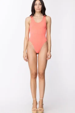 Me Fui Monokini Effetto Costine e Schiena ScopertaCORALLO