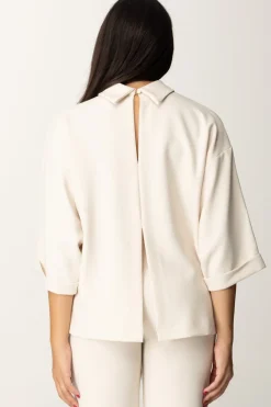 Meme Road Blusa a Collo AltoPANNA