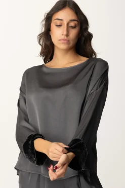 Meme Road Blusa Oversize con Dettagli In VellutoVULCANO